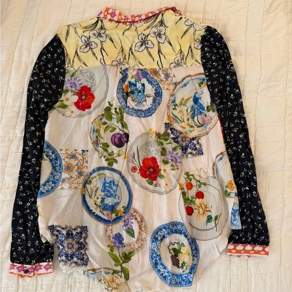 Anthropologie Multicolor Patterned Button Down Shirt - Picture 4 of 4